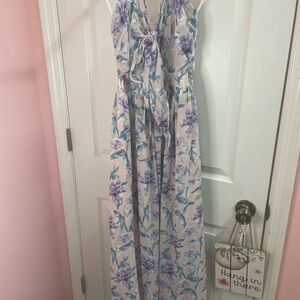 Floral Maxi Dress in Purple and Blue